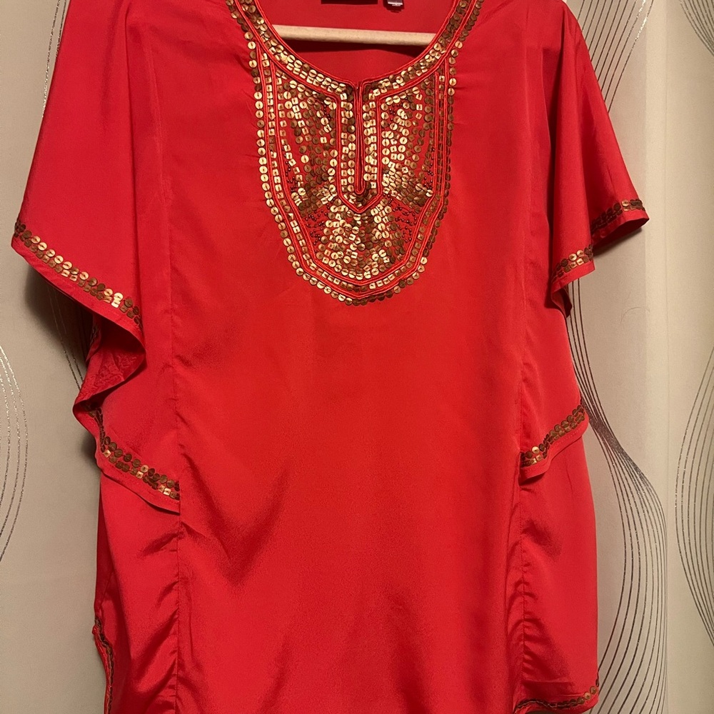Chicos size 2 Red Sequin Women's Top